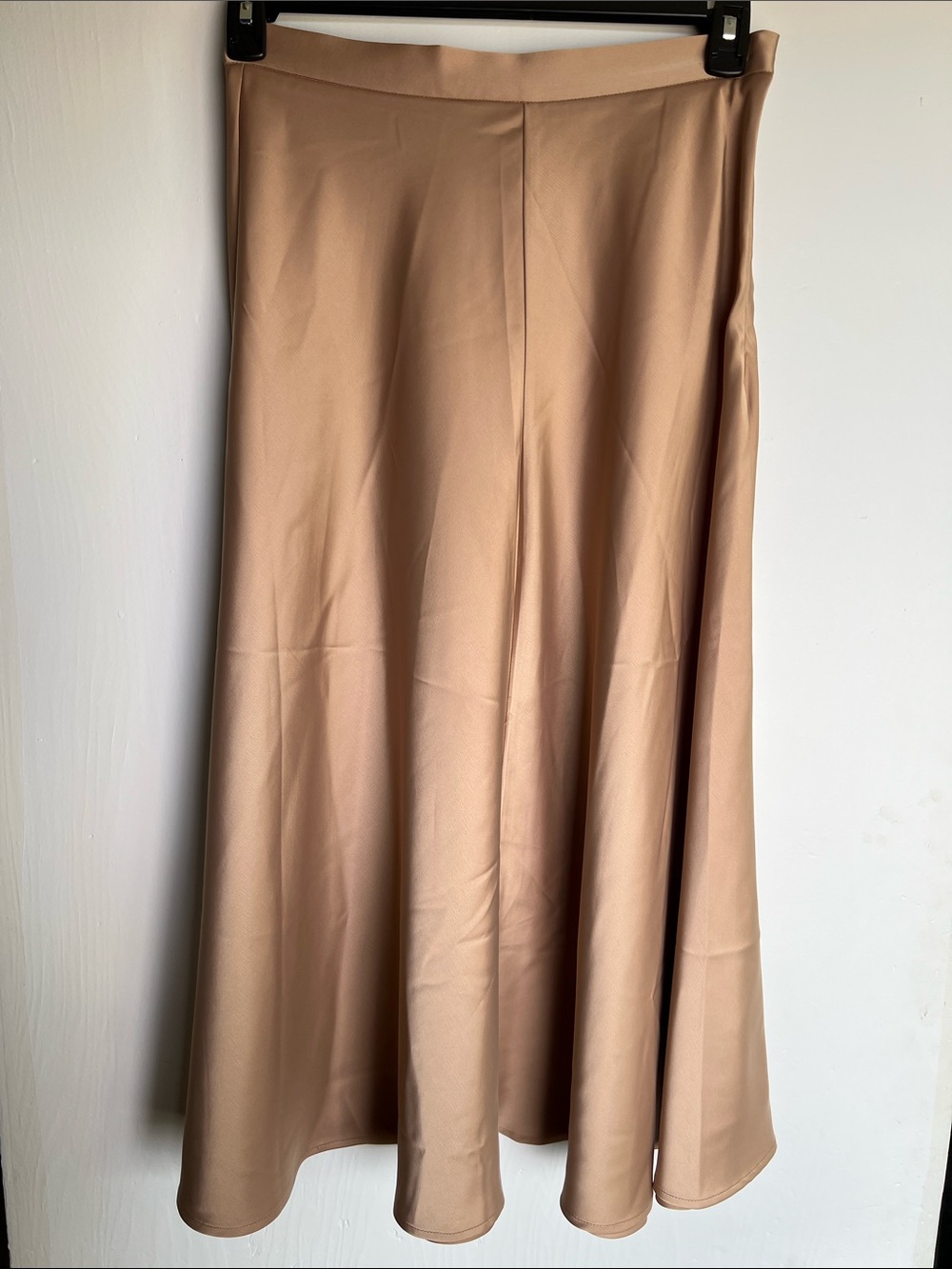 Banana Republic Camel A-Line Satin Maxi Skirt